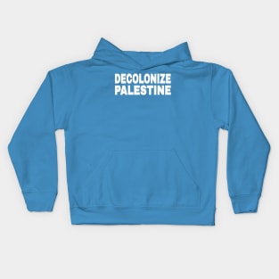 DECOLONIZE PALESTINE - White - Back Kids Hoodie